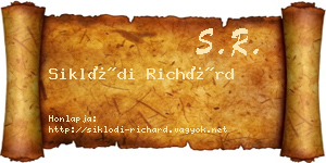 Siklódi Richárd névjegykártya