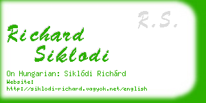 richard siklodi business card